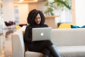 Black woman with laptop