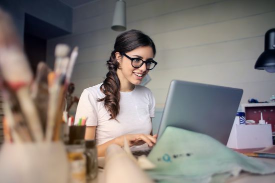 Woman on Notebook