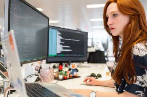 Woman coding